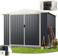 Abri de Jardin Métal 7.5 m³ avec Toit à Double Pente et Portes Verrouillables