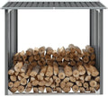 Abri de Jardin en Acier Galvanisé 172x91x154 cm Gris pour Stockage de Bois et Outils