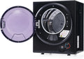 Sèche-linge mural compact 2,5 kg, minuterie 20-200 min, chauffage céramique, tambour en inox, 850 W, noir