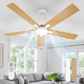 Ventilateur Plafond 132 cm avec LED, Télécommande, 6 Vitesses Silencieuses, Moteur DC Réversible