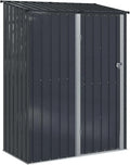 Cabane de Jardin en Métal Anthracite 153,5 x 86 x 200 cm pour Rangement d'Outils