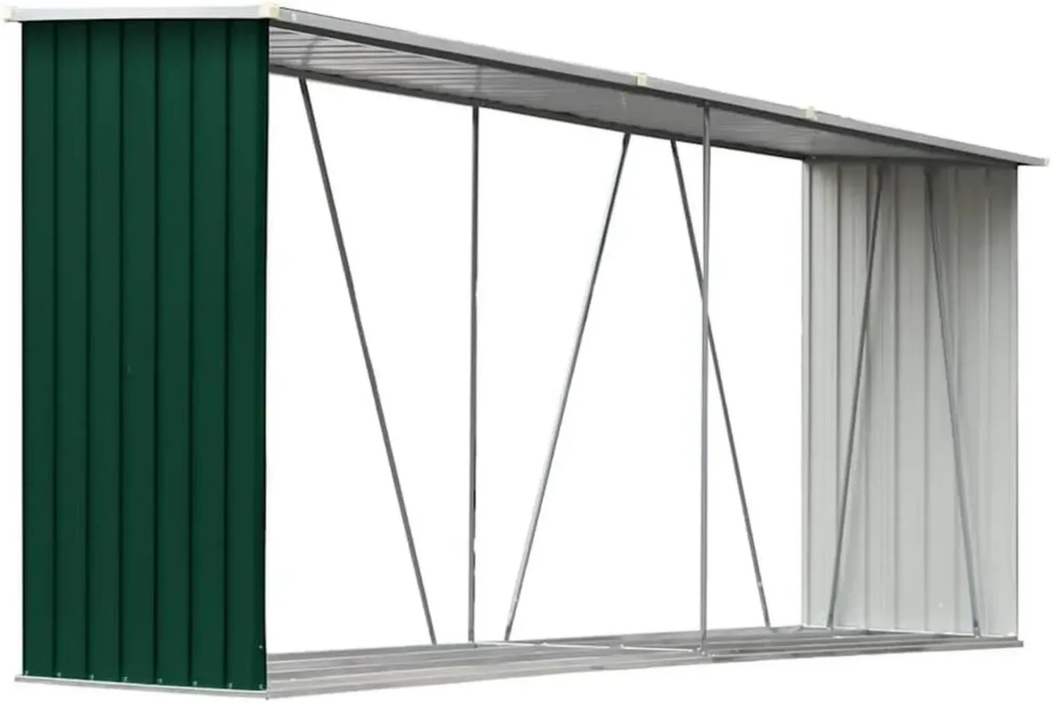 Abri de Jardin en Acier Galvanisé pour Bois 330x84x152 cm Vert