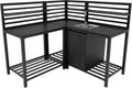Cuisine Extérieure Modulaire en Aluminium Anthracite avec Évier en INOX et Espace de Rangement