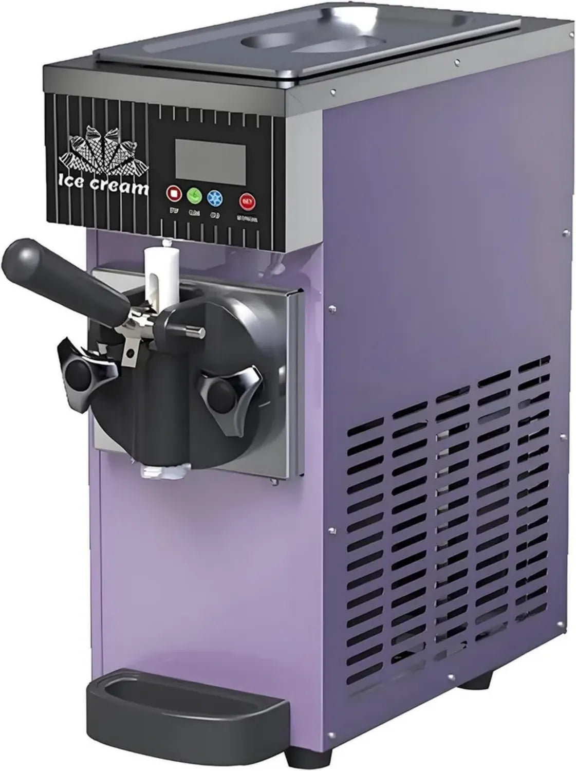 Sorbetière commerciale 450W avec écran LCD et fonction d'auto-nettoyage, idéale pour restaurants et bars à snacks