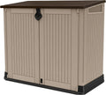 Abri de Rangement Extérieur en Résine, Beige et Marron, 130 x 74 x 21 cm