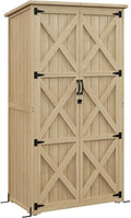 Cabane de Jardin Outsunny avec Étagères et Toit Imperméable, Pin Traité, 90 x 54,5 x 168,5 cm