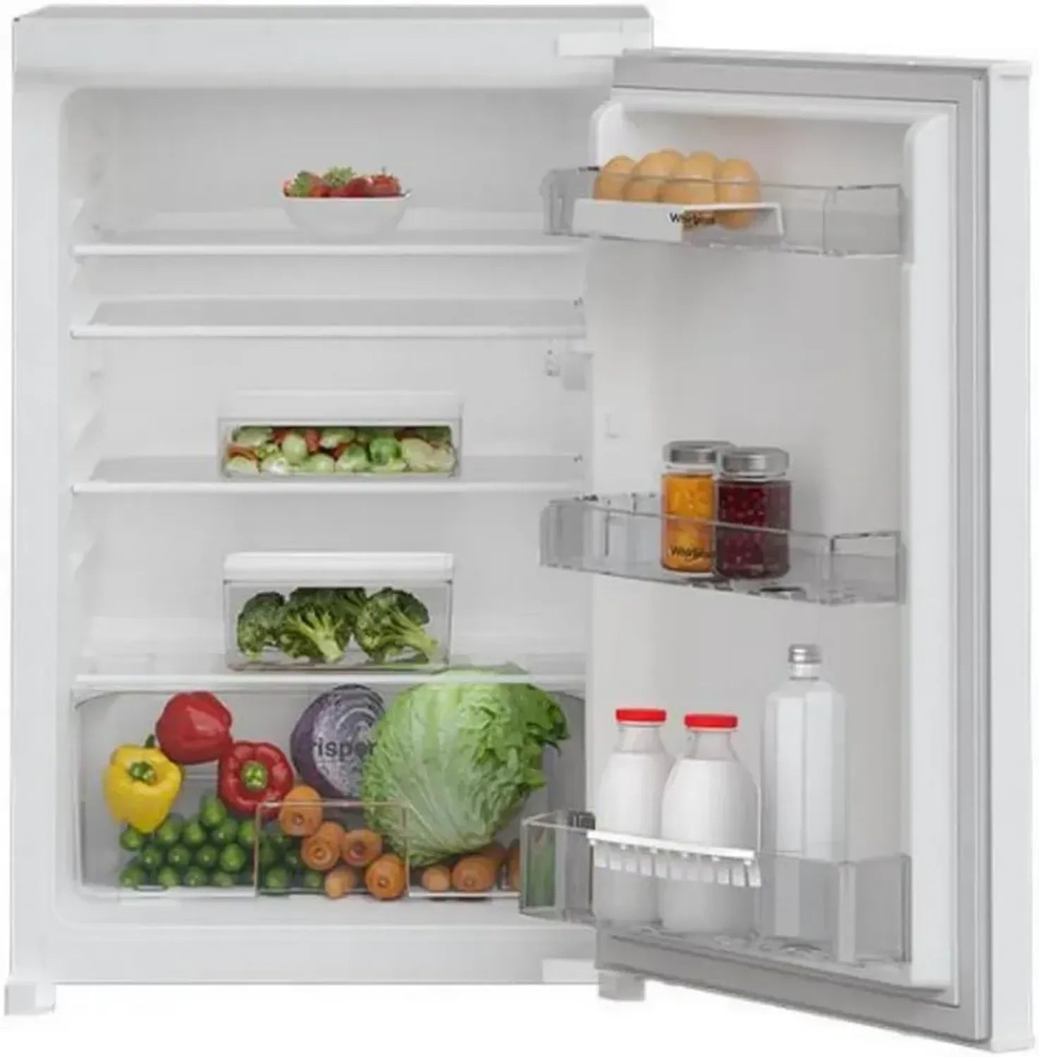 Réfrigérateur Encastrable Whirlpool 126L - Automatique Dégivrage - Porte Réversible - LED Éclairage - Optimisé Rangement - Compact et Pratique
