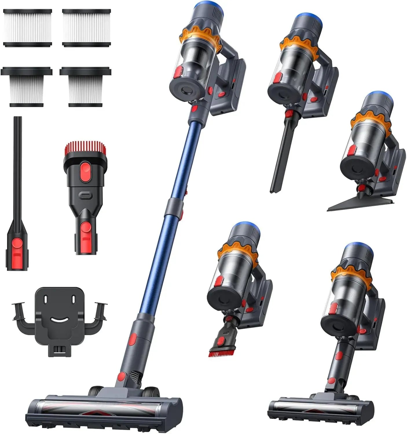 Aspirateur Balai Sans Fil Puissant 58000Pa avec Écran LED et Brosse Anti-Enchevêtrement pour Tapis et Poils d'Animaux