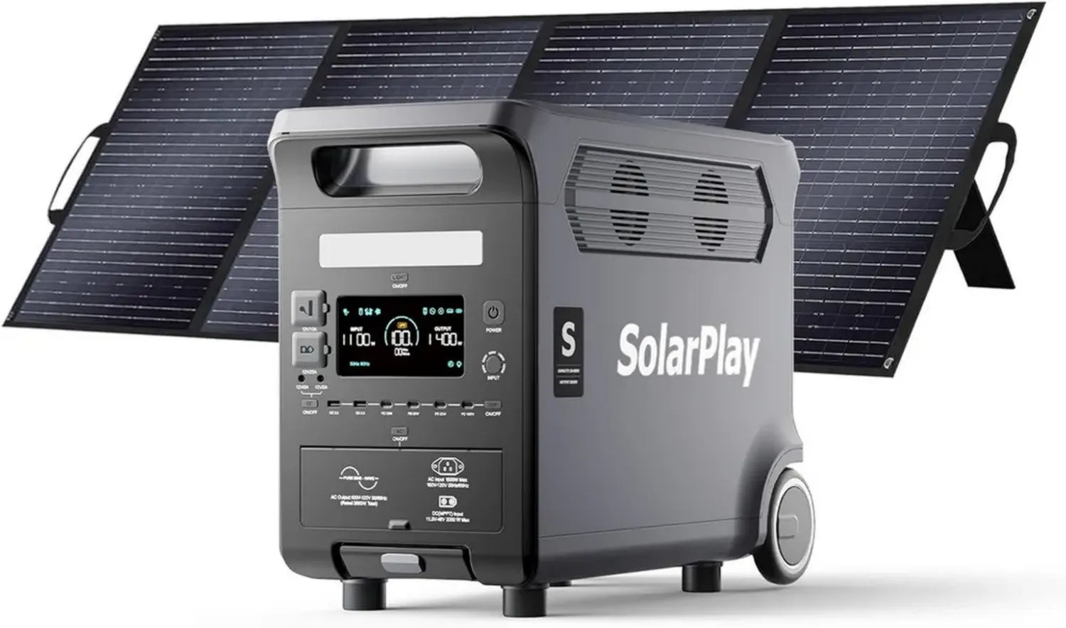 Générateur Électrique Portable SolarPlay Q3600, 3600W CA, Batterie 3840Wh LiFePO4, Charge Rapide 2.5h, UPS, Onduleur Pour Alimentation de Secours