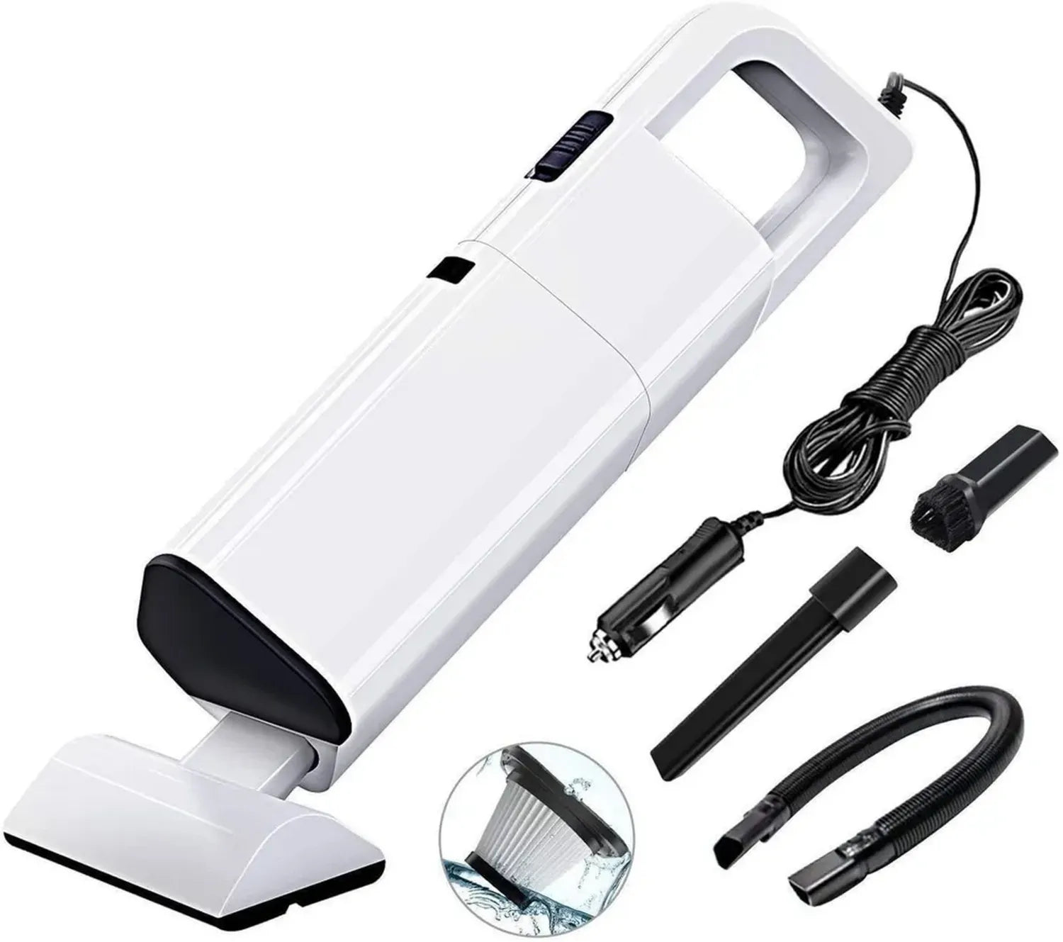 Aspirateur Cyclonique Léger avec Filtre en Acier Inoxydable et 4 Accessoires - Utilisation Sec et Humide