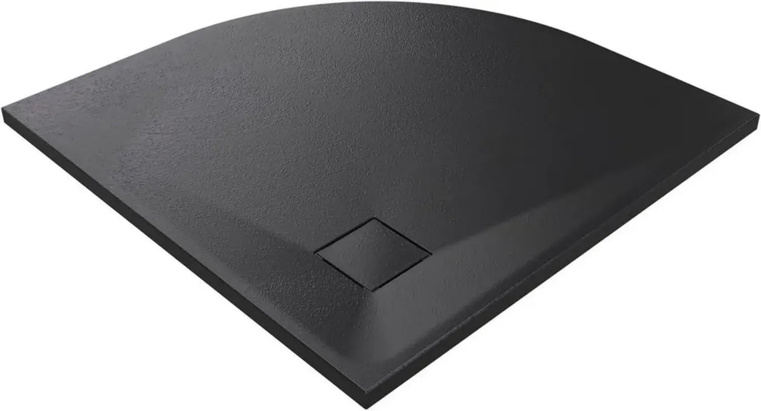Receveur de Douche Antidérapant Éventail 80x80 cm Noir SMC