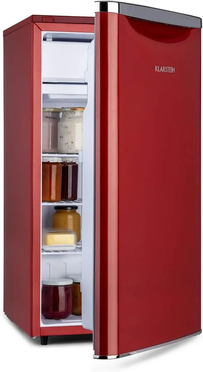 Klarstein Yummy Réfrigérateur 98L, Compartiment Congélateur 8L, Silencieux 42 dB, Rouge