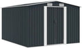 Abri de Jardin en Métal Anthracite 257x298x178 cm avec Terrasse