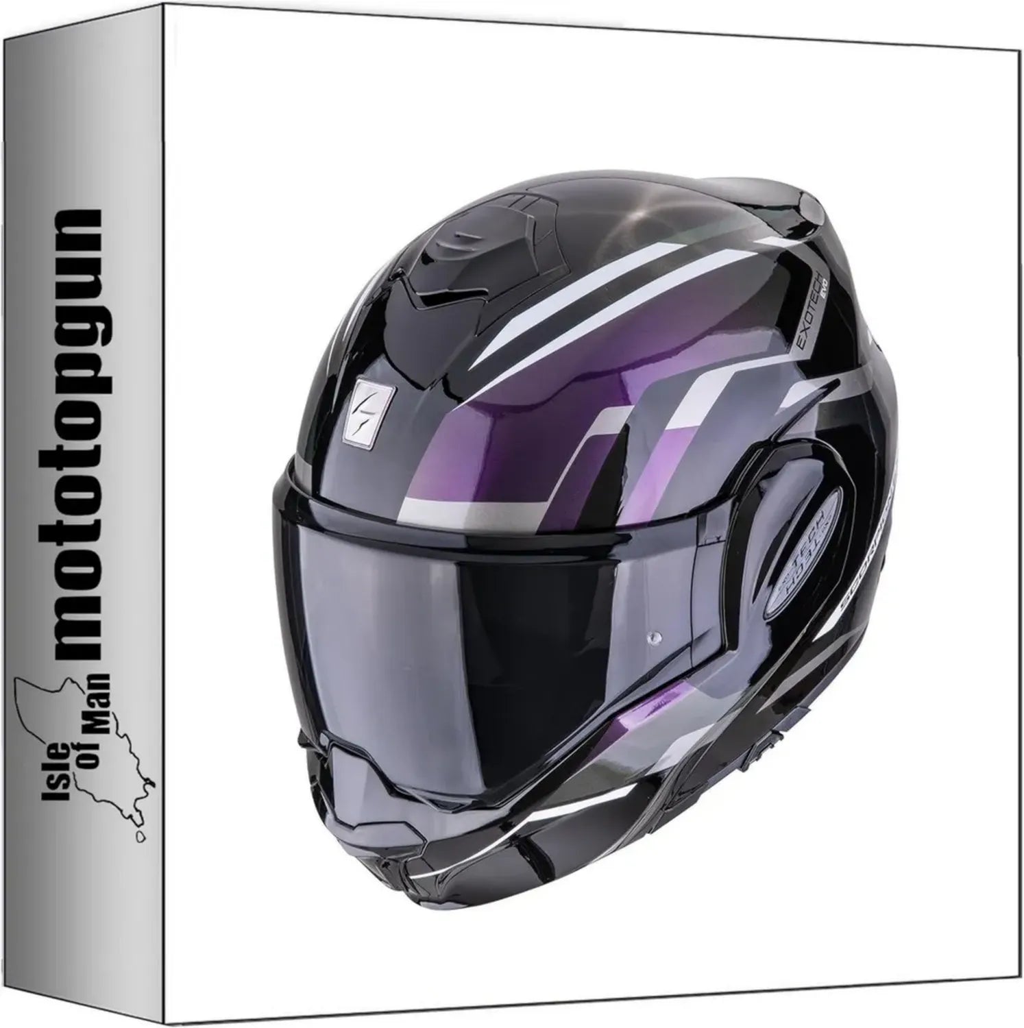 Casque Modulable Moto Scorpion Exo-Tech Evo Furio Caméléon Noir Taille L