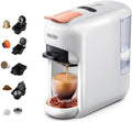 Cafetière à Capsules Multifonction 5-en-1, Expresso Chaud/Froid 19 Bars, Compatible Multi-Marques, 7 Tailles, 1450W, Blanc