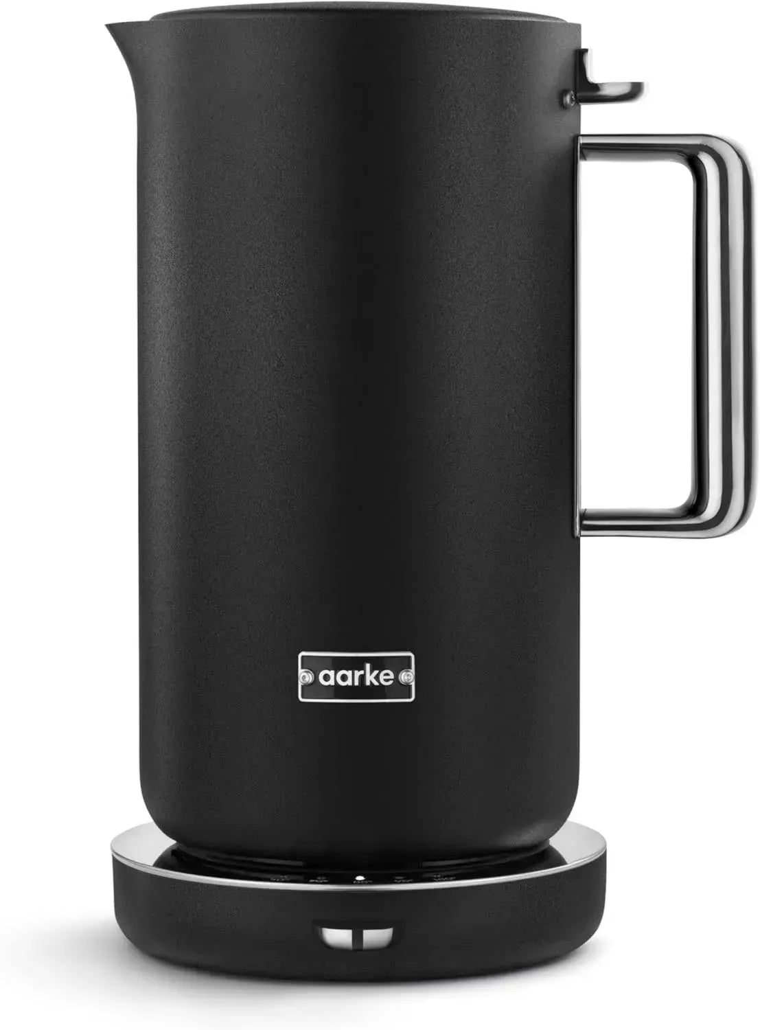 Bouilloire Aarke en Inox, Température Réglable, 360° Pivotante, Silencieuse, Bec Anti-Goutte, 1,2L (Noir Mat)