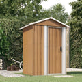 Abri de Jardin en Acier Galvanisé Marron 126x97,5x177 cm