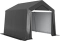 Abri de Jardin Outsunny 3x3m, Tente de Stockage Imperméable Anti-UV, Armature Acier Galvanisé, Grande Porte, Garage Vélo Extérieur, Gris Foncé