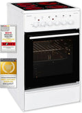 Exquisit Cuisinière Électrique 50 cm, Plaque Vitrocéramique, 46L, Blanc