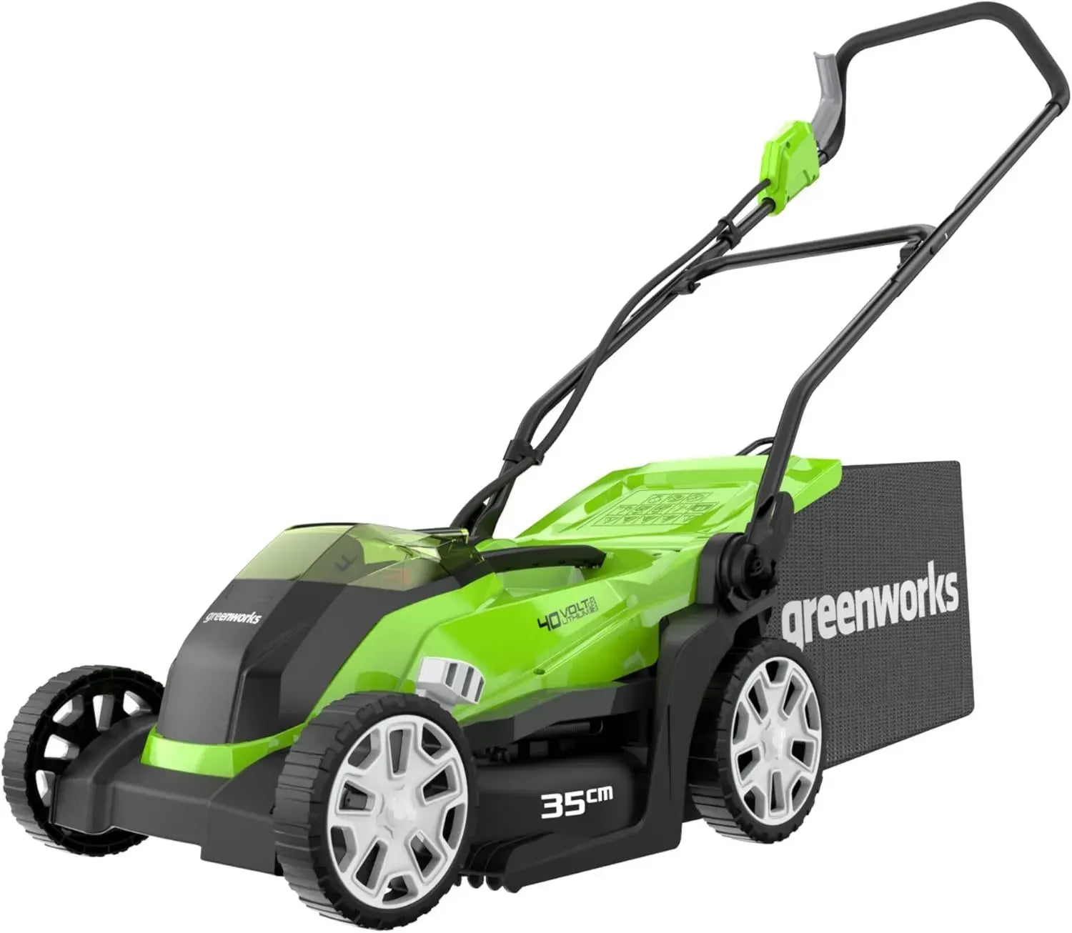 Tondeuse à Gazon Sans Fil 35cm Greenworks, Pelouse Jusqu'à 400m², 40L, Sans Batterie ni Chargeur