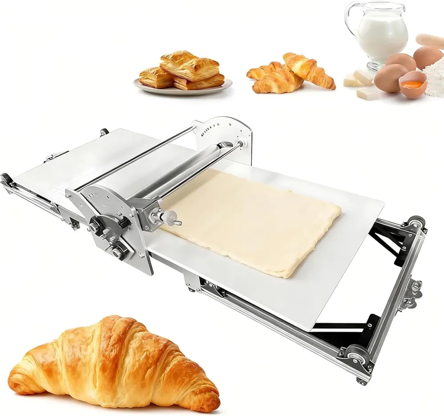 Machine à Pâtes Électrique 45cm Réglable - Idéale pour Pizzas, Croissants et Pâtisseries