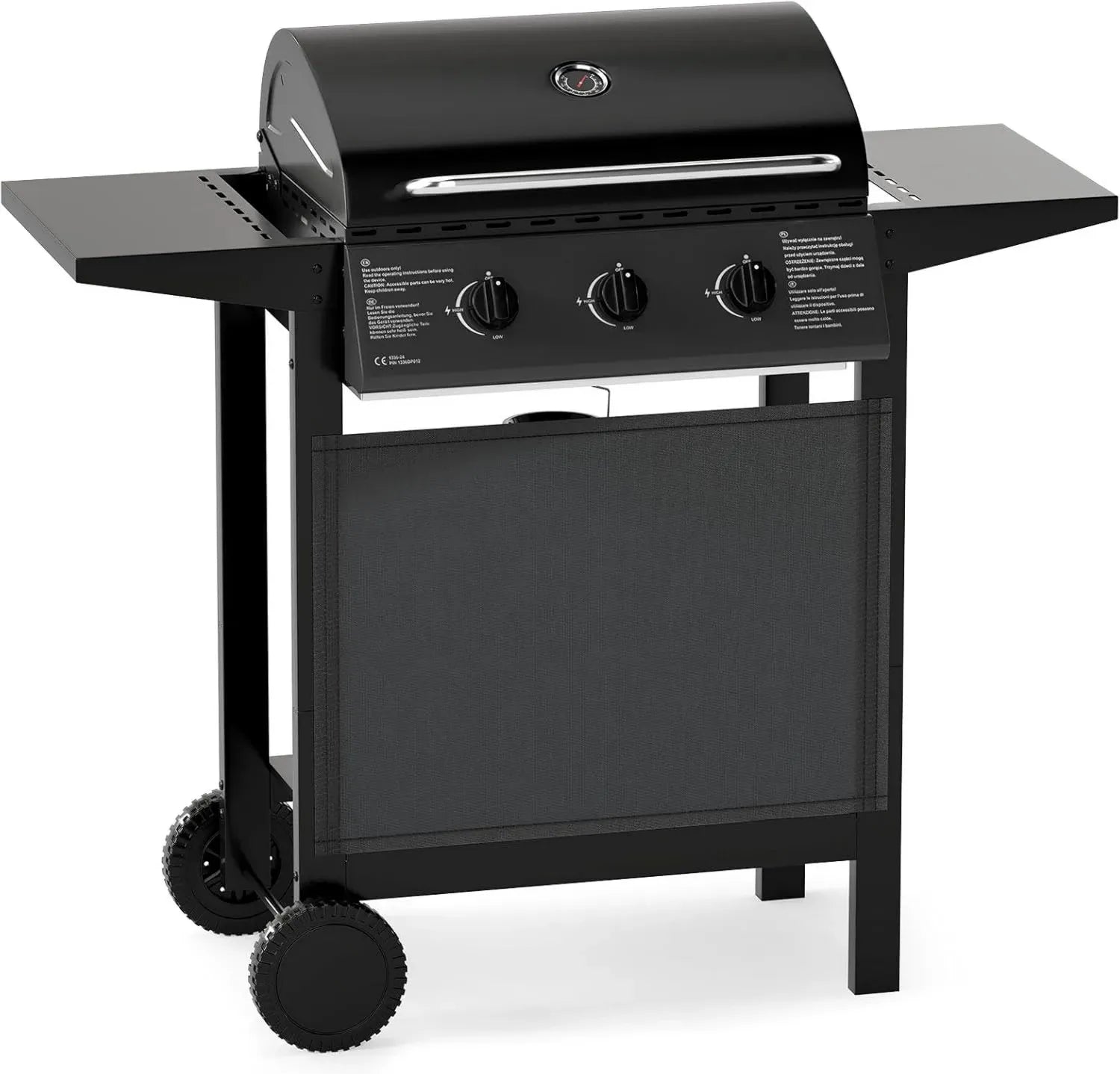Barbecue à Gaz 24000 BTU avec 3 Brûleurs et Accessoires Complet