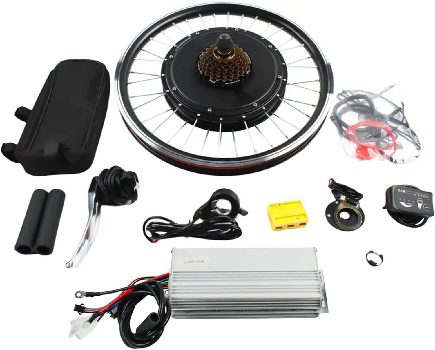 Kit de Conversion Électrique pour Vélo 500W, 20' 340 tr/min, 35 km/h, 5 Vitesses avec Capteur PAS et Écran LCD
