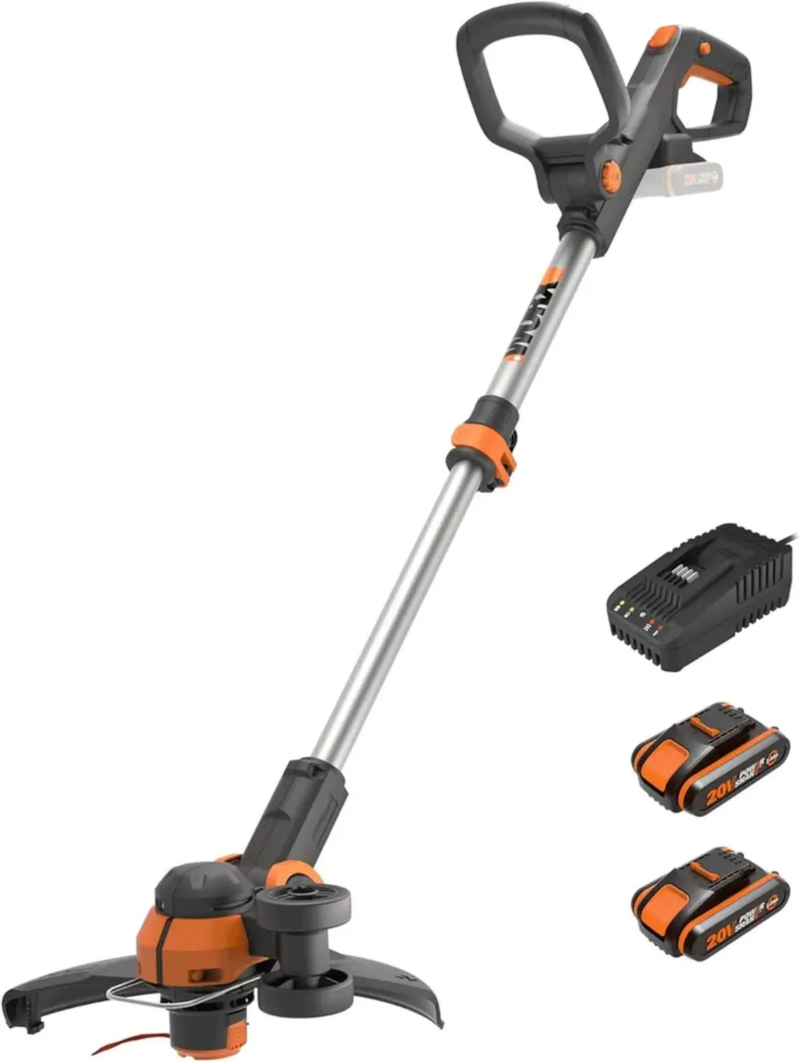 WORX Coupe-Bordures sans Fil 20V, 2 Batteries Incluses, Diamètre 30 cm, PowerShare
