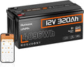 Batterie Lithium 12V 320Ah LiFePO4 avec Bluetooth et BMS 250A, 4096Wh, 15000 Cycles, Résistance Température Basse pour Camping-Car, Bateau, Maison