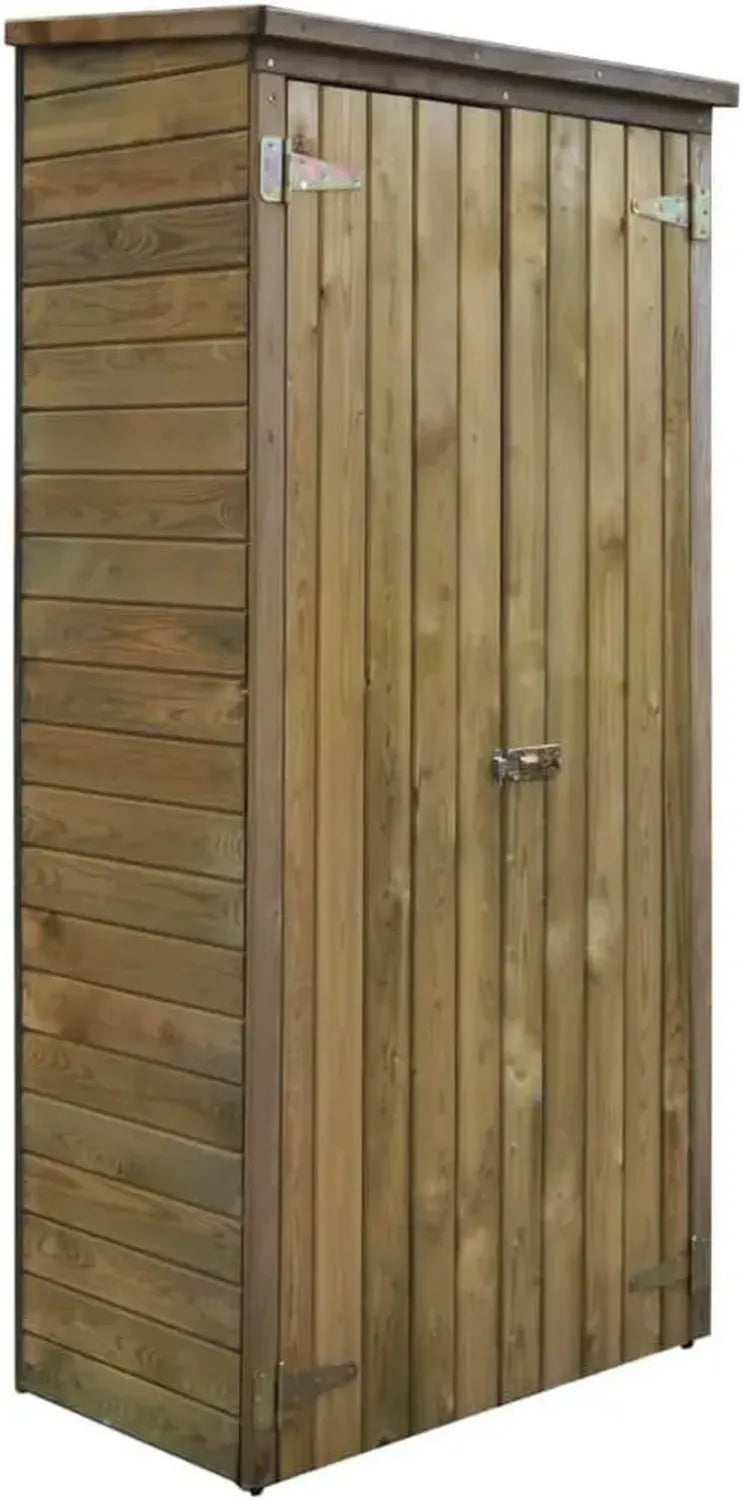 Abri de Jardin en Résine avec Armoire à Outils, Pin, 85 x 48 x 177 cm, Brun