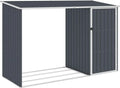 Abri de Jardin pour Bois de Chauffage en Métal Anthracite 245x98x159 cm