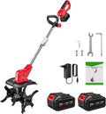 Motobineuse Électrique 21V sans Fil avec Batteries 2x4.0Ah, Moteur Brushless, Écran LED, Largeur 30 cm, Profondeur 36 cm