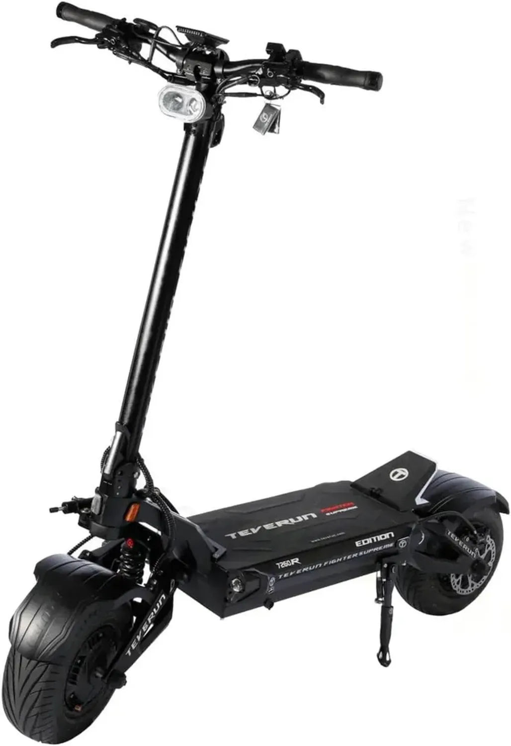 Trottinette Électrique Adulte TEVERUN Fighter Supreme 7260R V3, 5000W Total, 200km Autonomie, Vitesse 25km/h, Pneus Tubeless 13 Pouces, Écran TFT 3,5', Noire