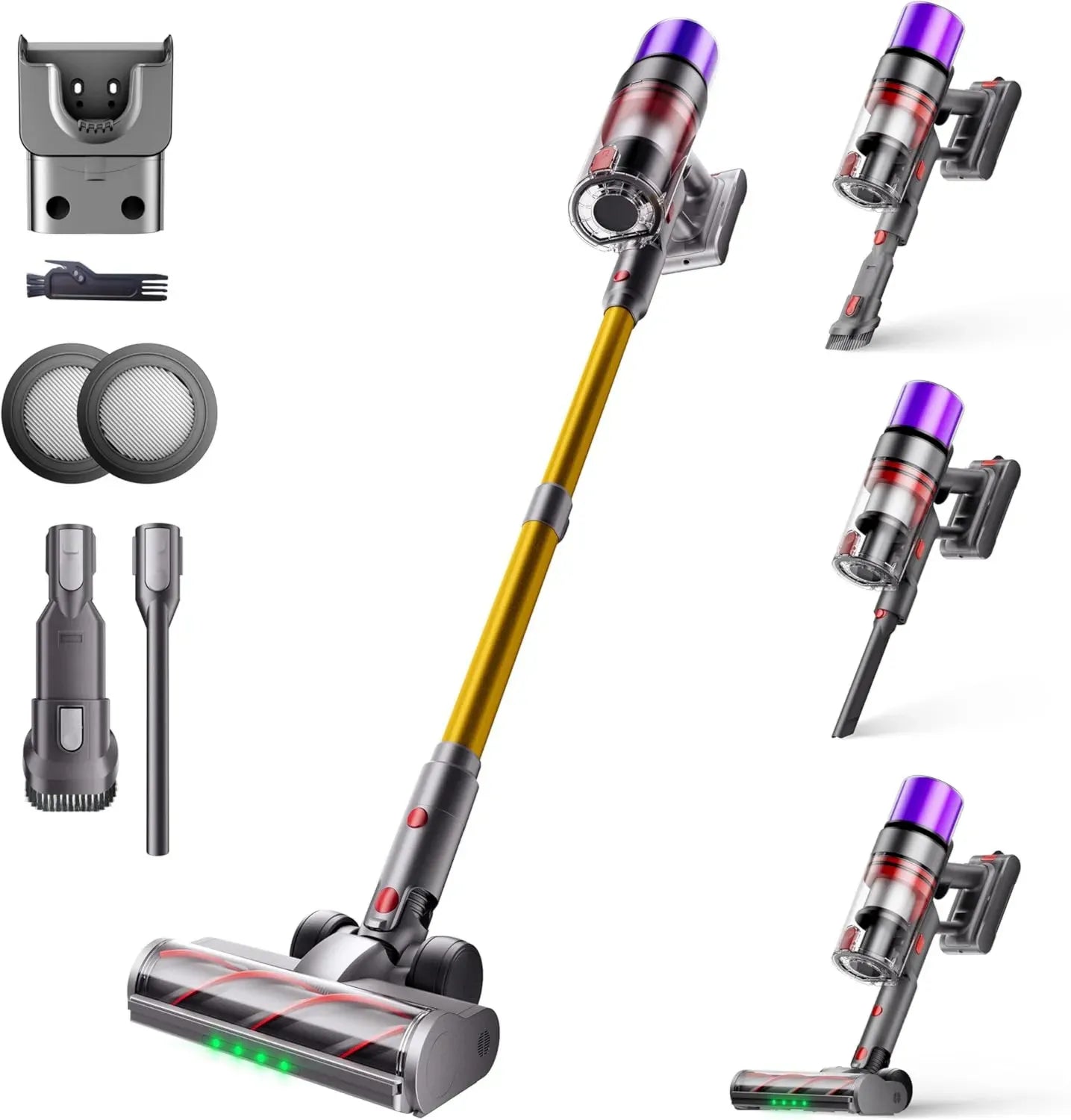 Aspirateur Balai ISWEEPR X7 sans Fil 55Kpa, Écran Intelligent, Brosse Anti-Emmêlement, 80 Min d'Autonomie