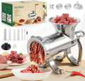 Hachoir à Viande Manuel en Inox avec Accessoires pour Saucisses et Biscuits - Lavable Lave-vaisselle
