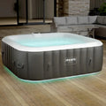 Spa Gonflable Arebos 6 Personnes avec LED et Jets de Massage, 185x185cm, 910L, Usage Intérieur et Extérieur