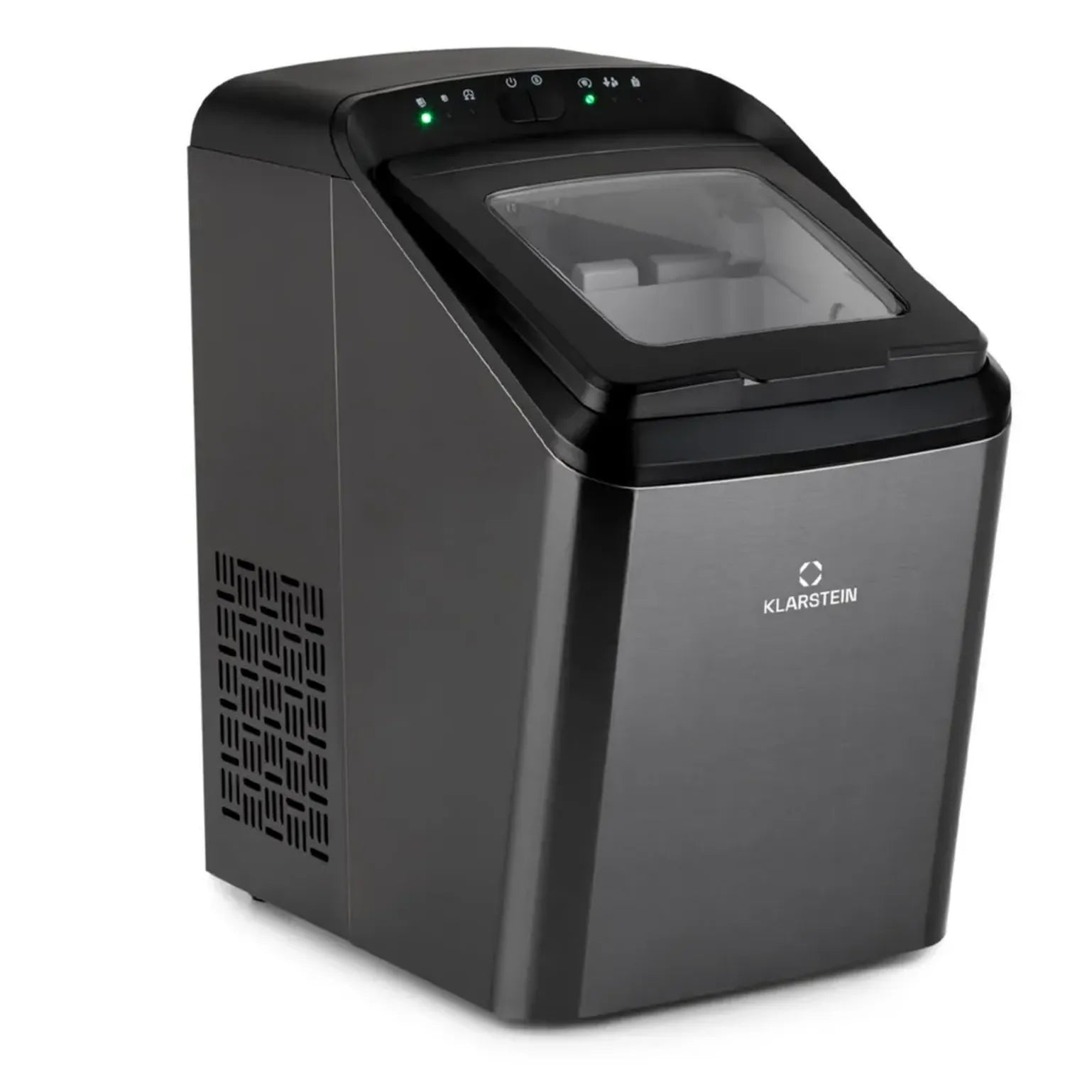 Klarstein Machine à Glace Familiale, Capacité 2,9L, Jusqu'à 15kg de Glaçons en 2 Tailles, Commande Tactile, Fonction Autonettoyante
