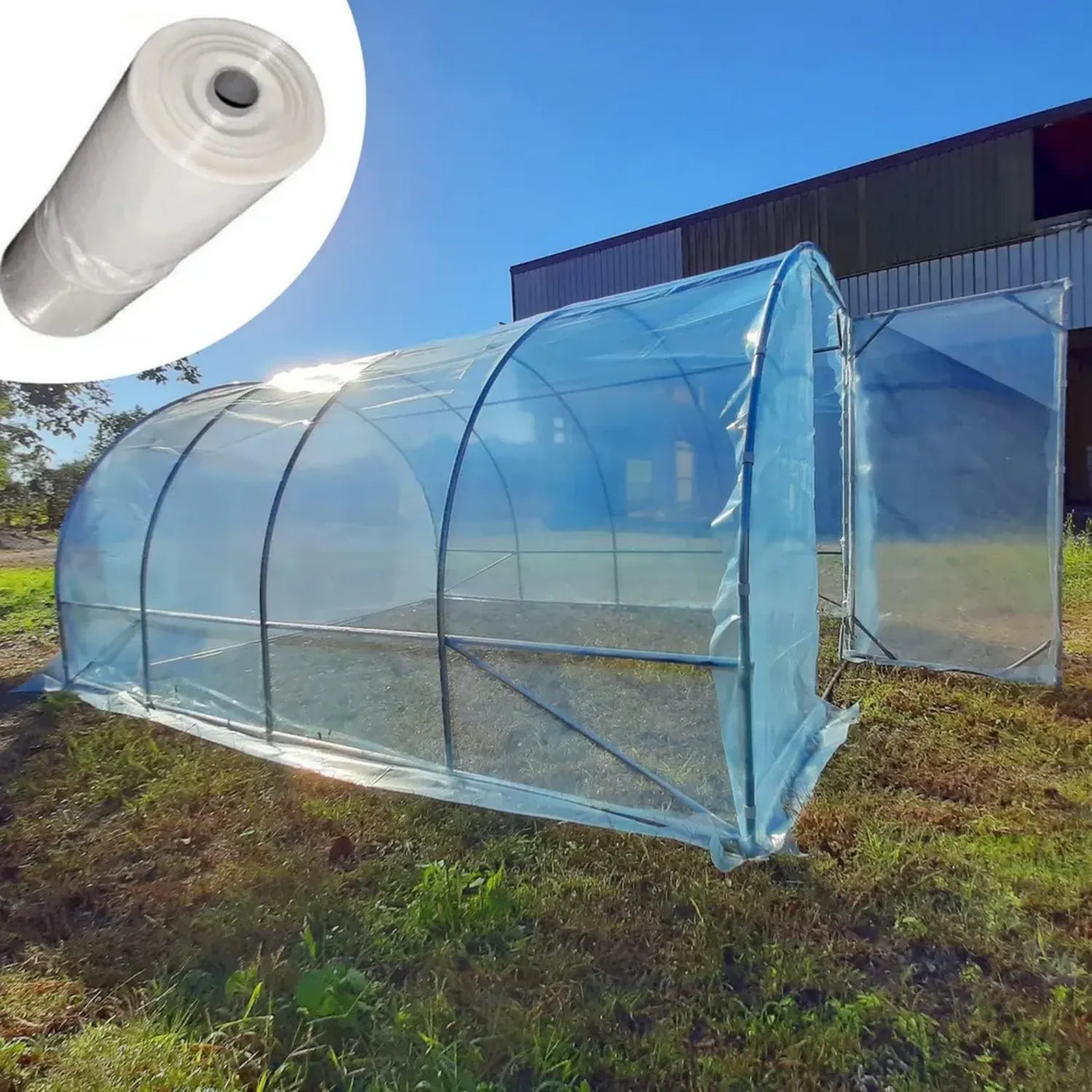 Serre de Jardin 3 x 4 m en PVC Durable avec Porte pour Plantes et Cultures
