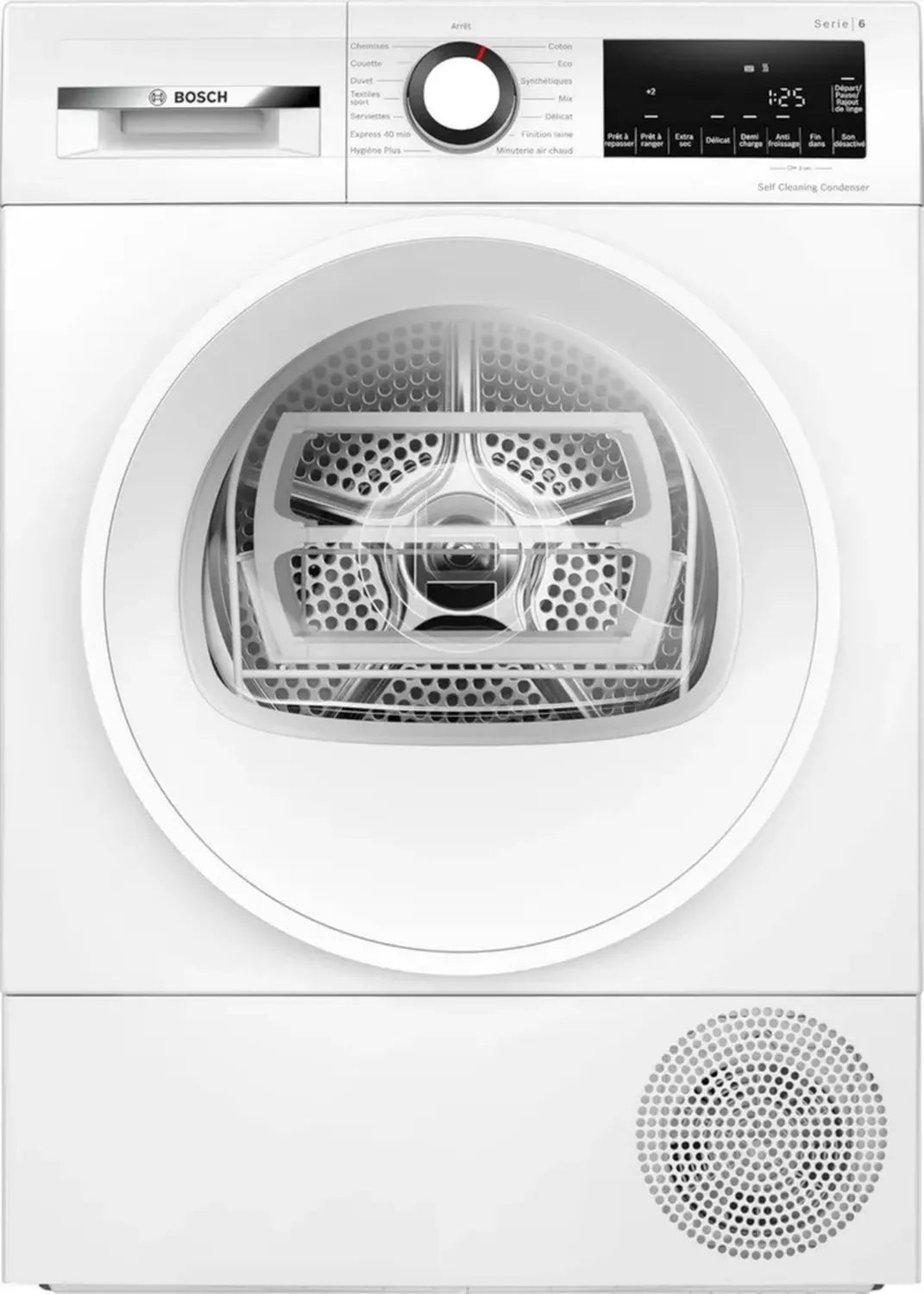 Sèche-linge Bosch Série 6, Pompe à chaleur, 9 kg, Blanc